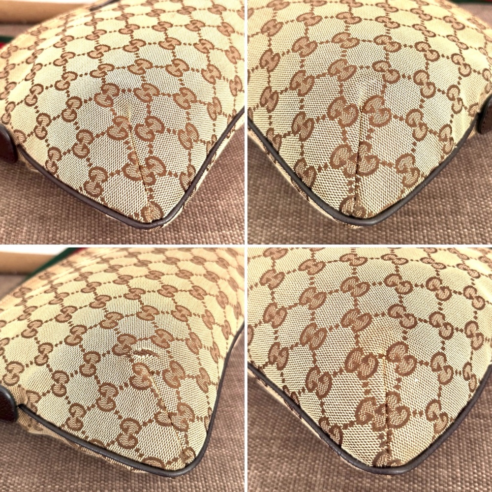 Gucci authentic brown monogram canvas crossbody bag ribbon strap small - Picture 11 of 16